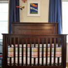Kids Crib Wood Eclectic Kids Crib Made Of Wood With Striped And Checkers Patterned Crib Skirts In Colorful Concept As Wall Art Kids Room Magnificent Crib Skirts Designed In Modern Style Made From Wood