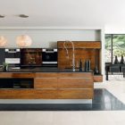 Wooden Kitchen Modular Prestigious Wooden Kitchen With Twin Modular Pendant Light Above Island Installed With Wood Glass Windowed Walls Kitchens Various French Kitchen Styles In Pretty Layout