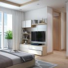 Entertainment Spot Master Amusing Entertainment Spot Of Home Master Bedroom Displaying TV Stand TV Open Shelves And Bedding In Front Of It Dream Homes Comfortable Living Room Space For An Elegant Modern Home Decoration