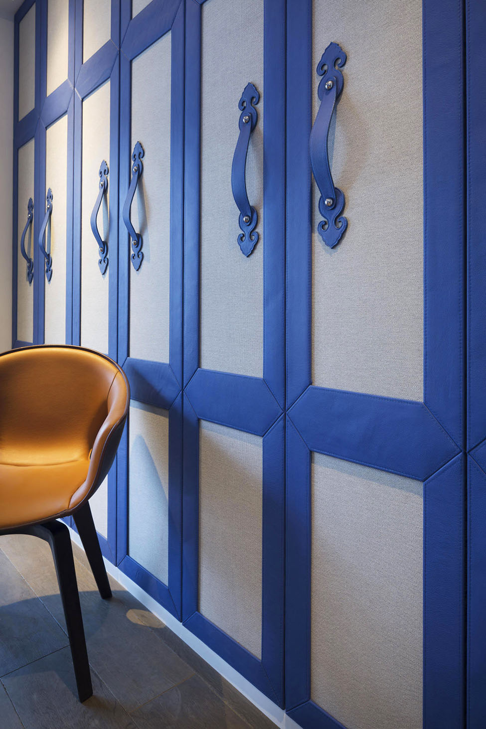 Blue And Covering Cool Blue And White Splash Covering The Built In Wall Wardrobe Inside Blue Penthouse By Dariel Studio Unitary Room Dream Homes A Pair Of Functional And Stylish Home Brimming With Artistic Interior Touch