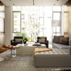 Position By Feat Cozy Position By Grey Sofas Feat Yellow Towel And Chair Also That Stand Lamp Beside The Glass Door Area Decoration Fashionable And Modern Grey Sofas For White Interior Colors