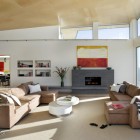 Home Family With Large Home Family Room Idea With Light Brown Colored Sectional Sofas Coupled With Unique Round Coffee Table Decoration Warm And Comfortable Sectional Sofas For Modern Living Room Sets