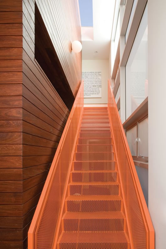 Stairs With And Simple Stairs With Wooden Staircase And Railing Colored In Brown In Narrow Space Of The Kuhlhaus 02 Home Dream Homes Bright Modern Minimalist Home Inspired By Delightful Interior Atmosphere