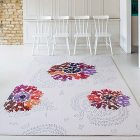 Princess Themed Colored Stunning Princess Themed Floral Rug Colored In Ivory Mixed With Vibrant Colored Flowers Pattern On Three Parts Decoration Spectacular Home Interior Design With Vibrant Rug And Patterns