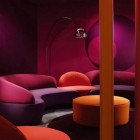 Sitting Space And Lovely Sitting Space With Purple And Orange Roche Bobois Near The Purple Wall And Glossy Lamp Dream Homes Stunning And Elegant Living Room With Futuristic Modern Furniture